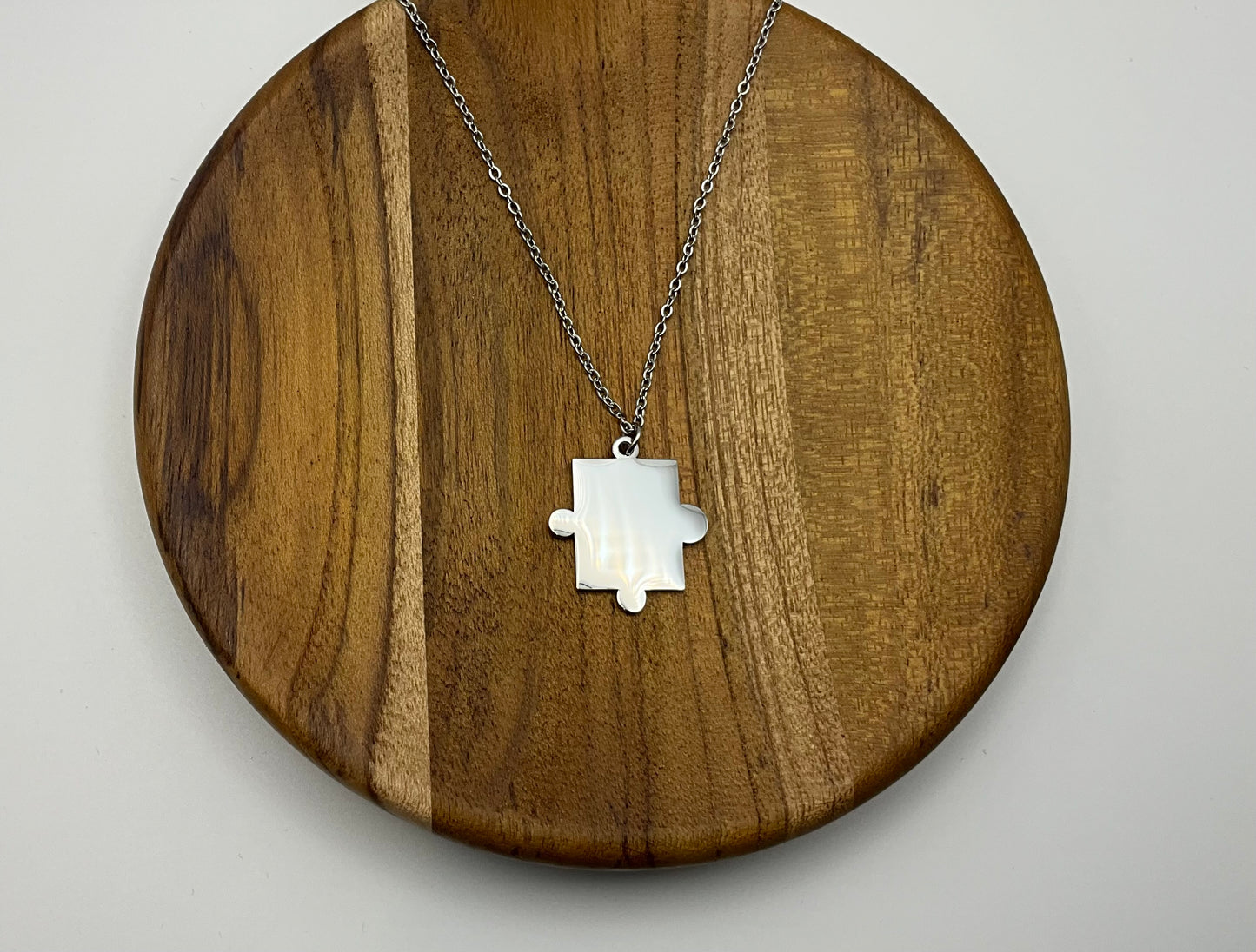 Puzzle Piece Necklace Blank - Silver