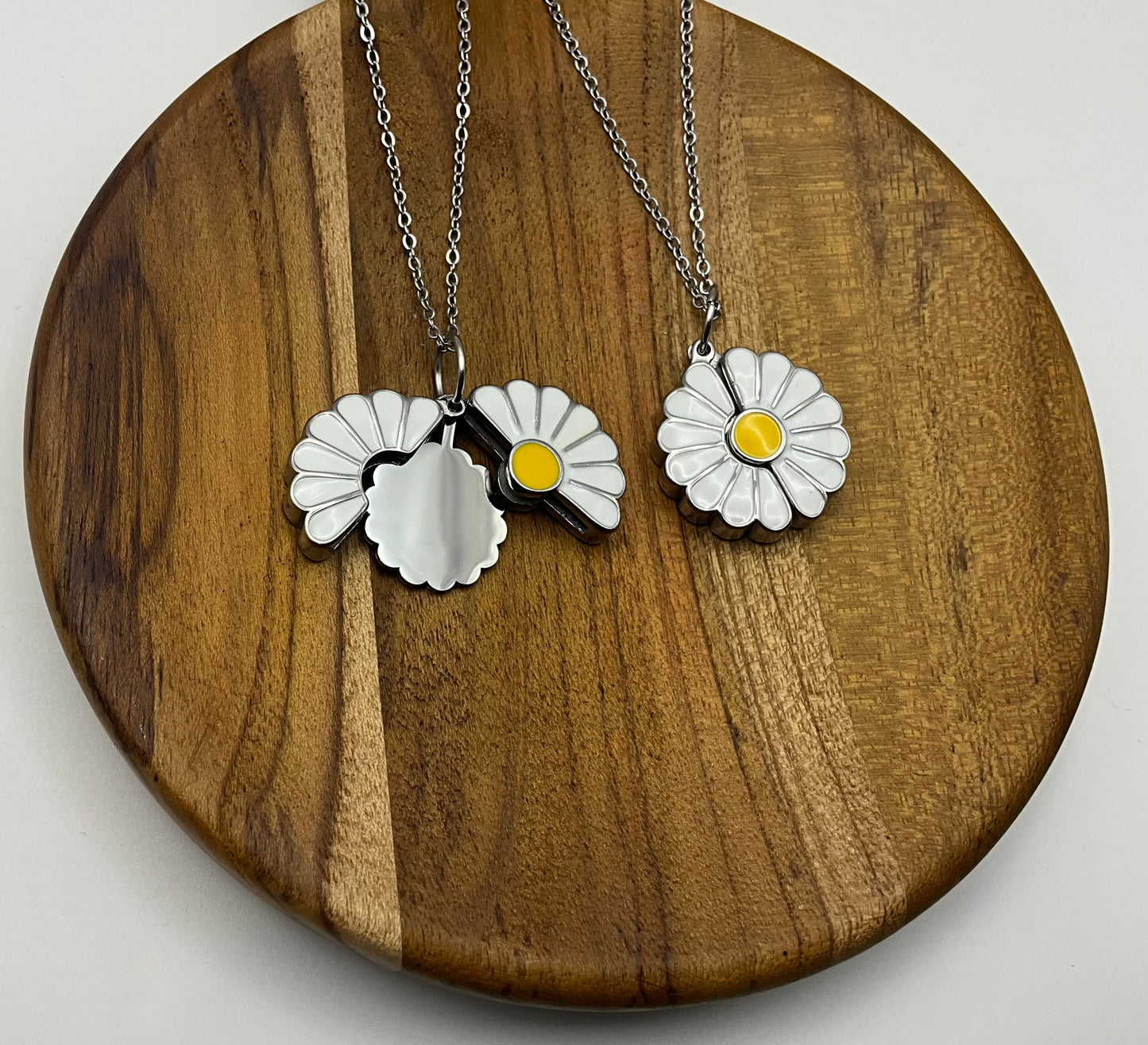 Daisy Reveal Necklace Blank - Silver
