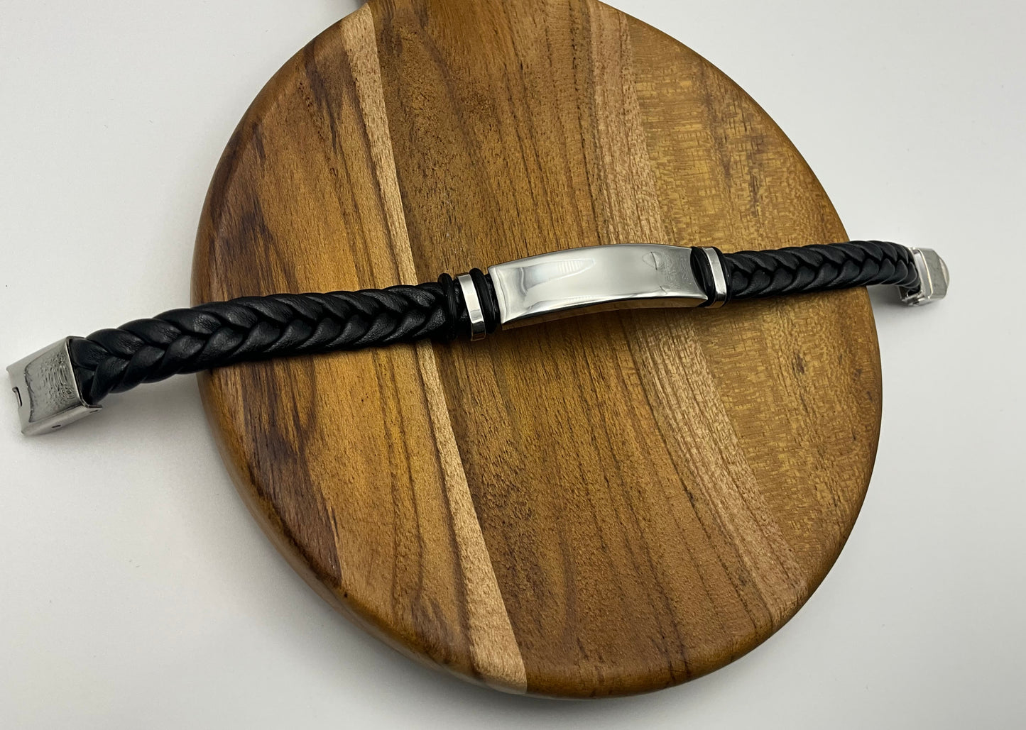 Black Braided Bar Men's Bracelet