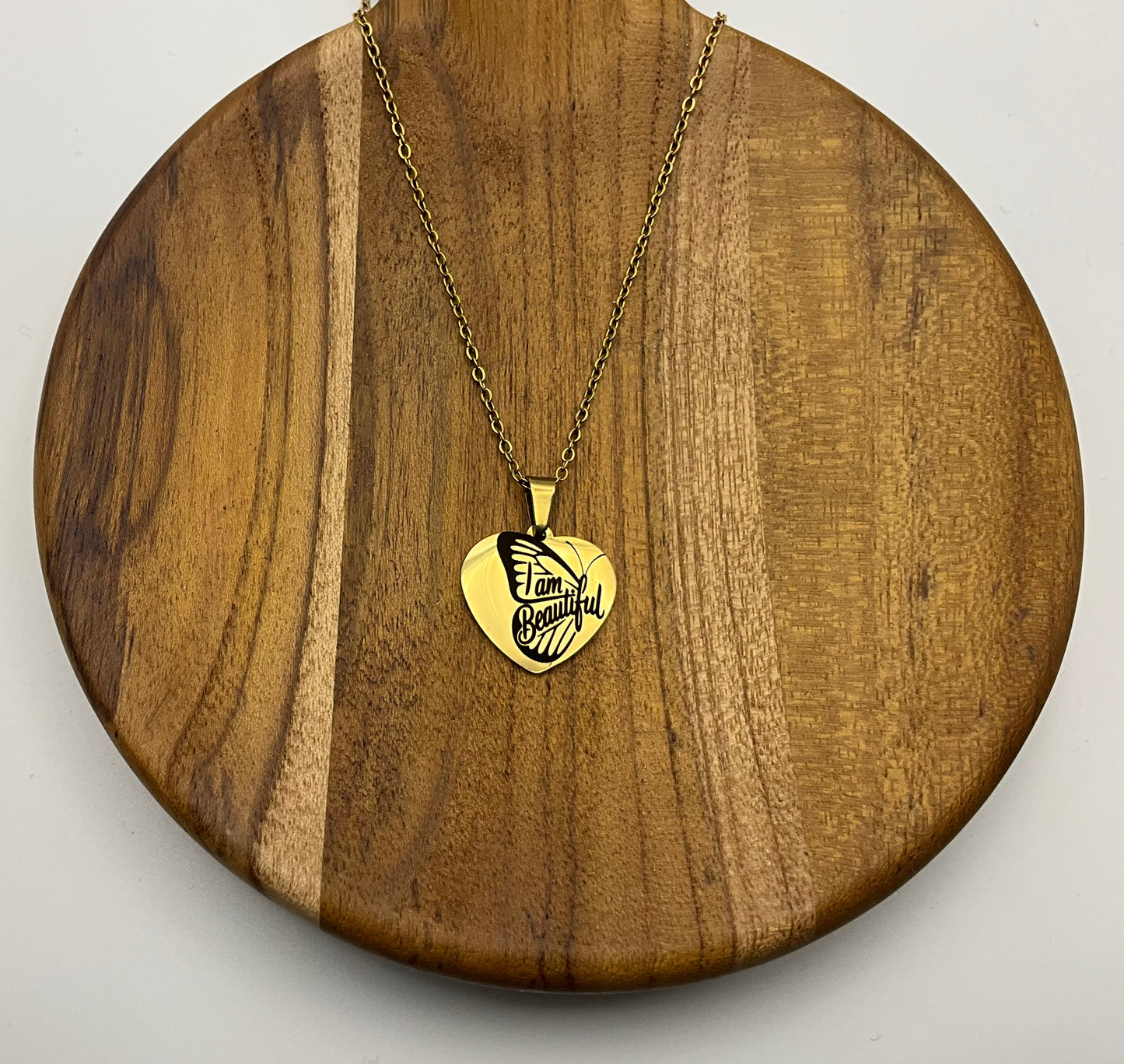 I am beautiful butterfly necklace