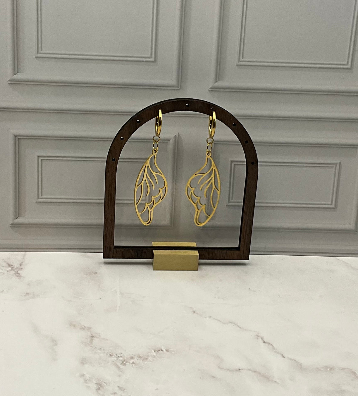 Gold wing earrings