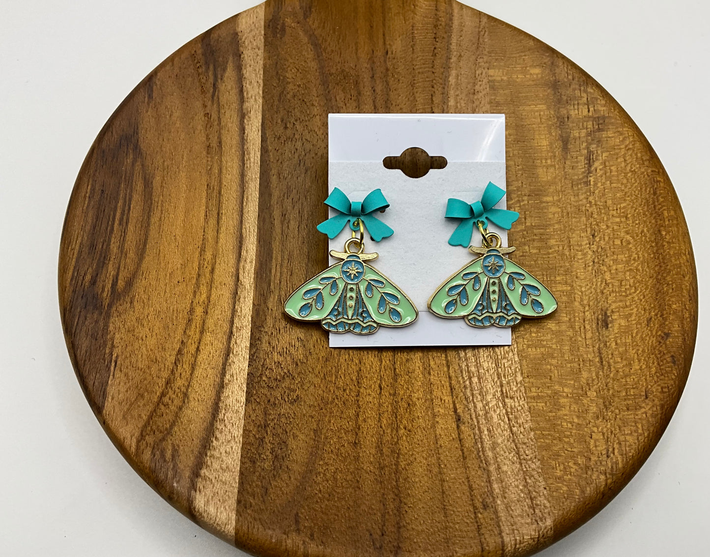 Blue moth earrings