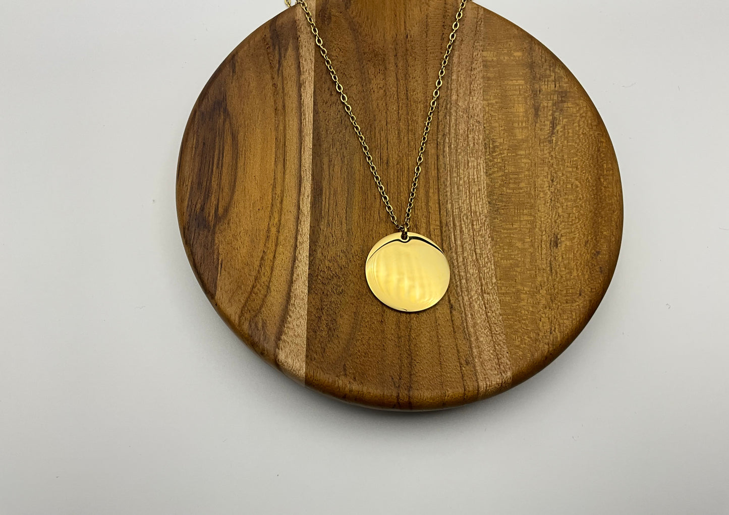 25MM gold disk necklace