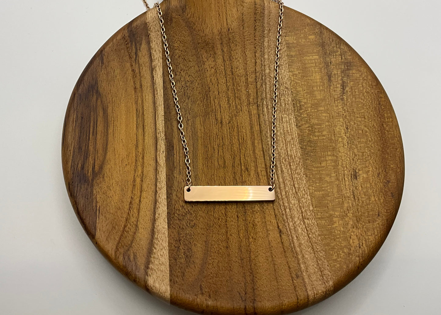 Rose gold horizontal bar necklace