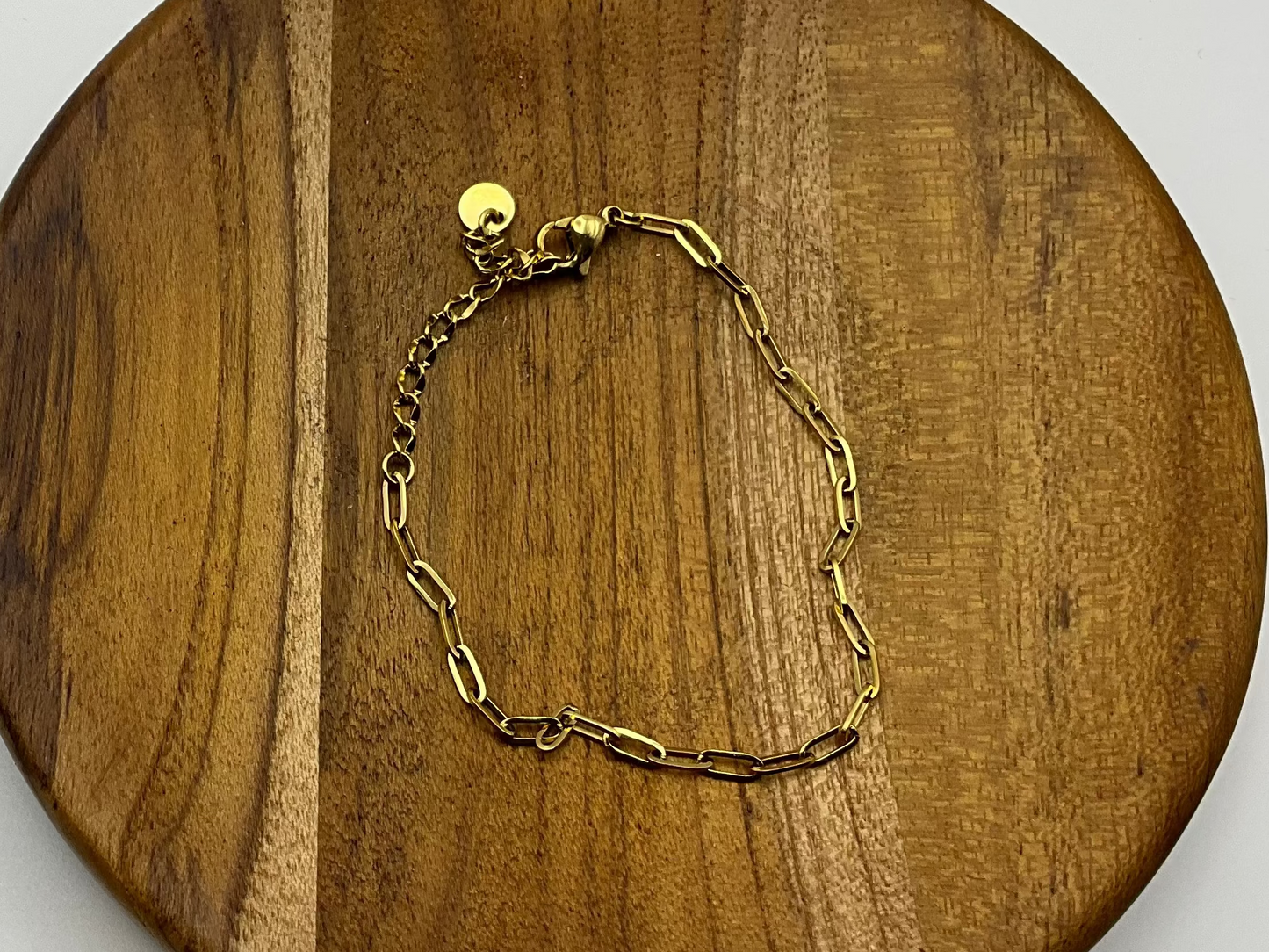 Charm Bracelet Paperclip Gold