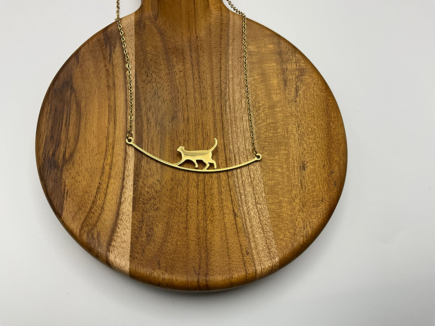 Gold Cat Pendant Necklace