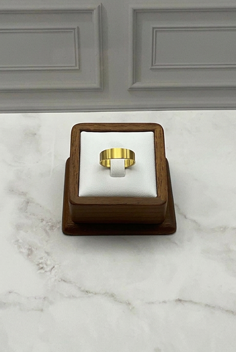 Wide Band Dome Ring Adjustable Gold