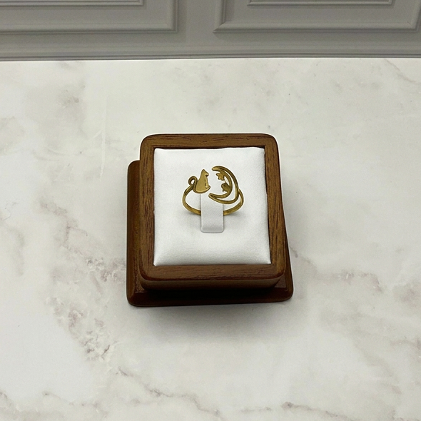 Cat Moon Adjustable Ring Gold