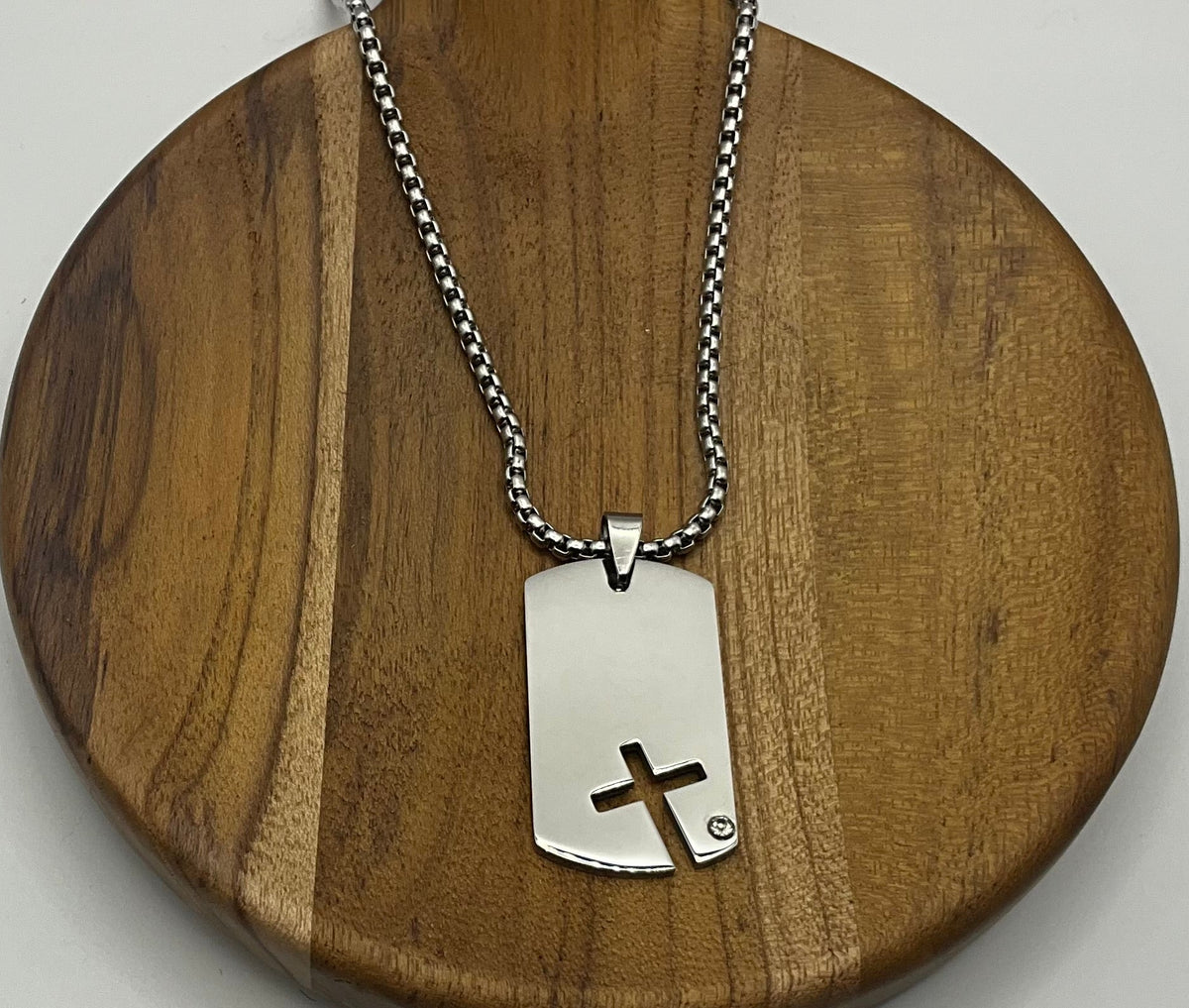 Silver Cross Dog Tag