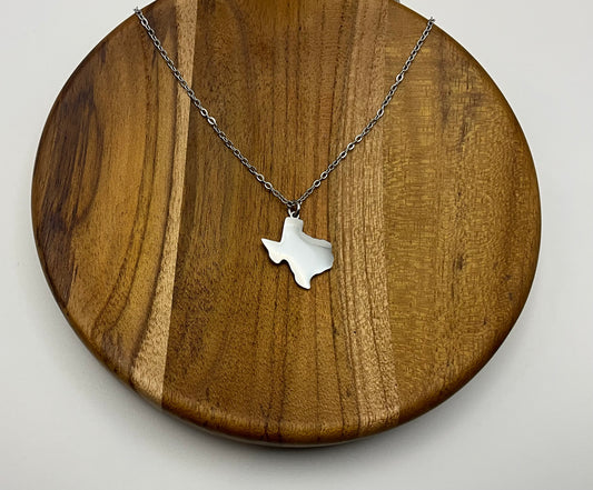 Texas Pendant Necklace Blank - Silver