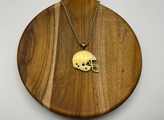 Football helmet necklace gold