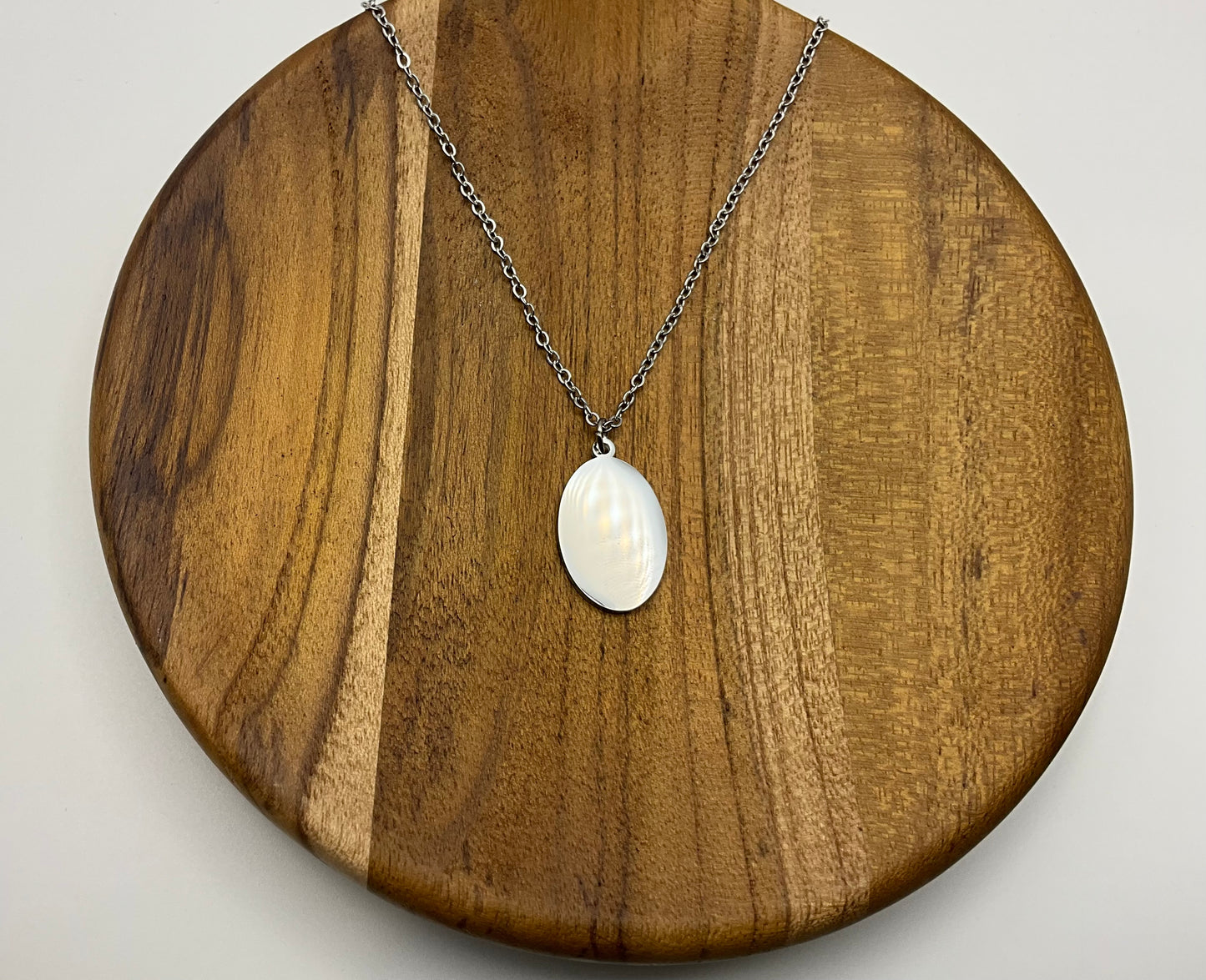 Oval Necklace Blank - Silver