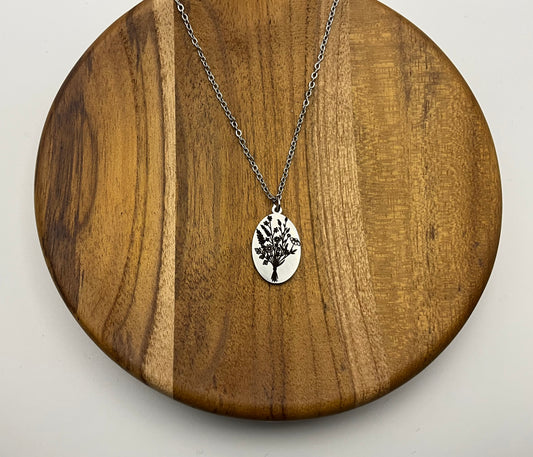 Wildflower oval necklace