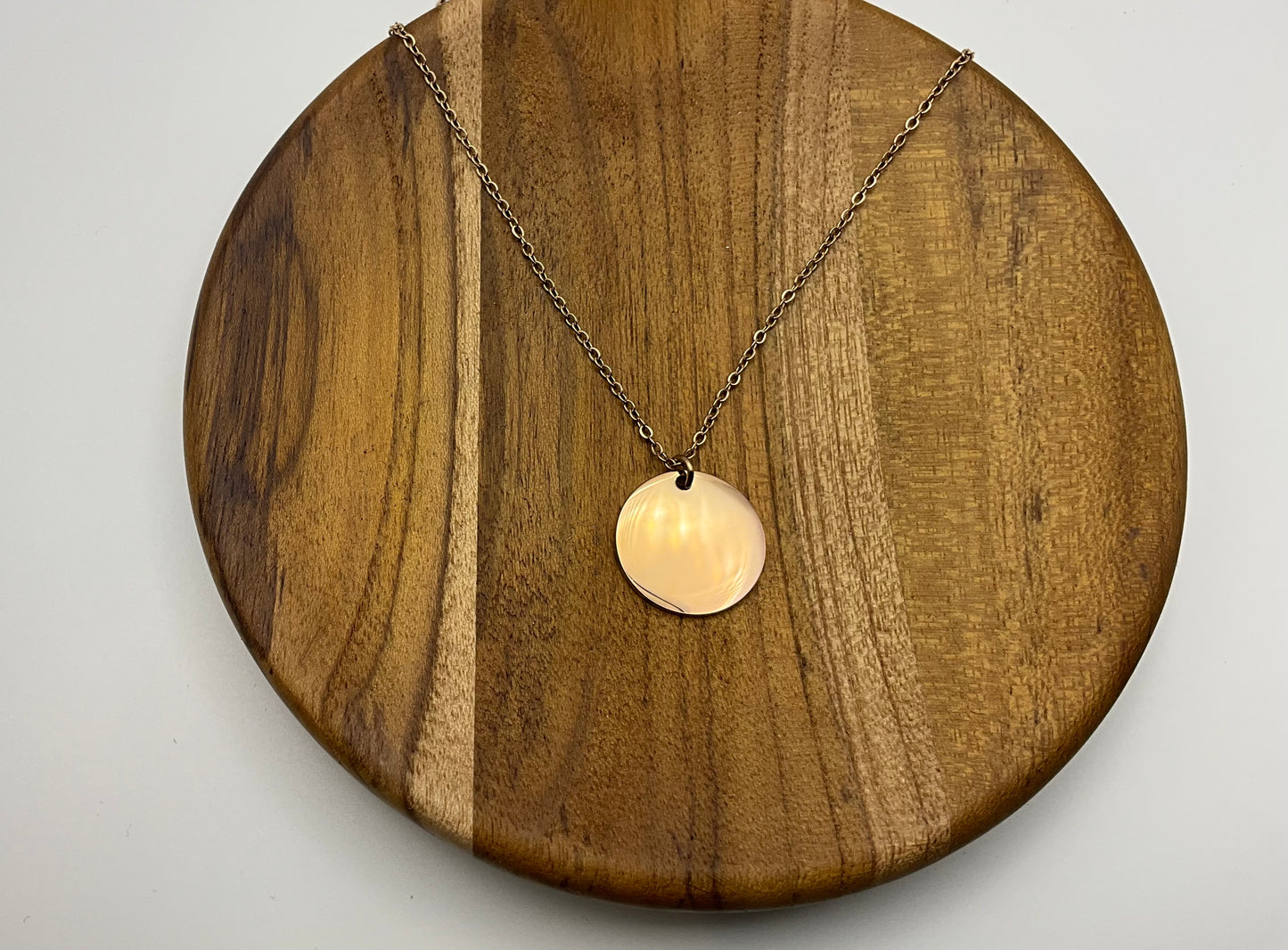 20MM Rose Gold Circle Necklace