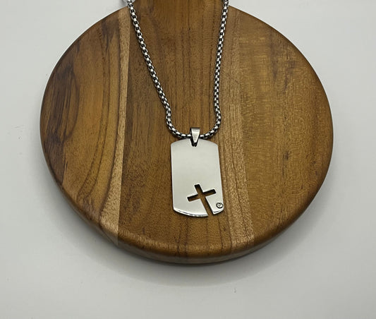 Silver Cross dog tag