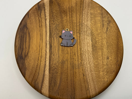 Grey cat charm