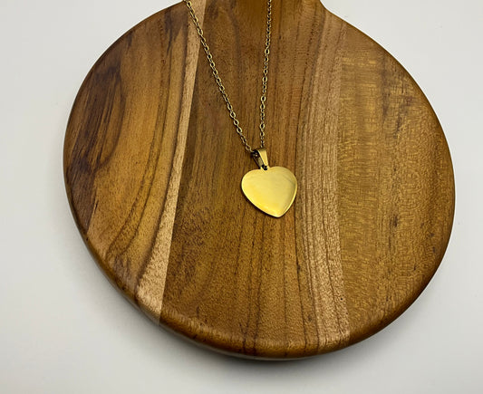Centered Heart Necklace Blank - Gold