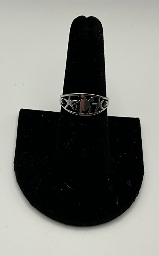 sea turtle ring silver