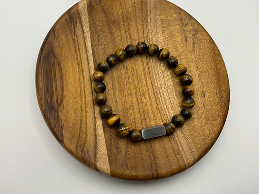 Tigers eye beaded stone bracelet