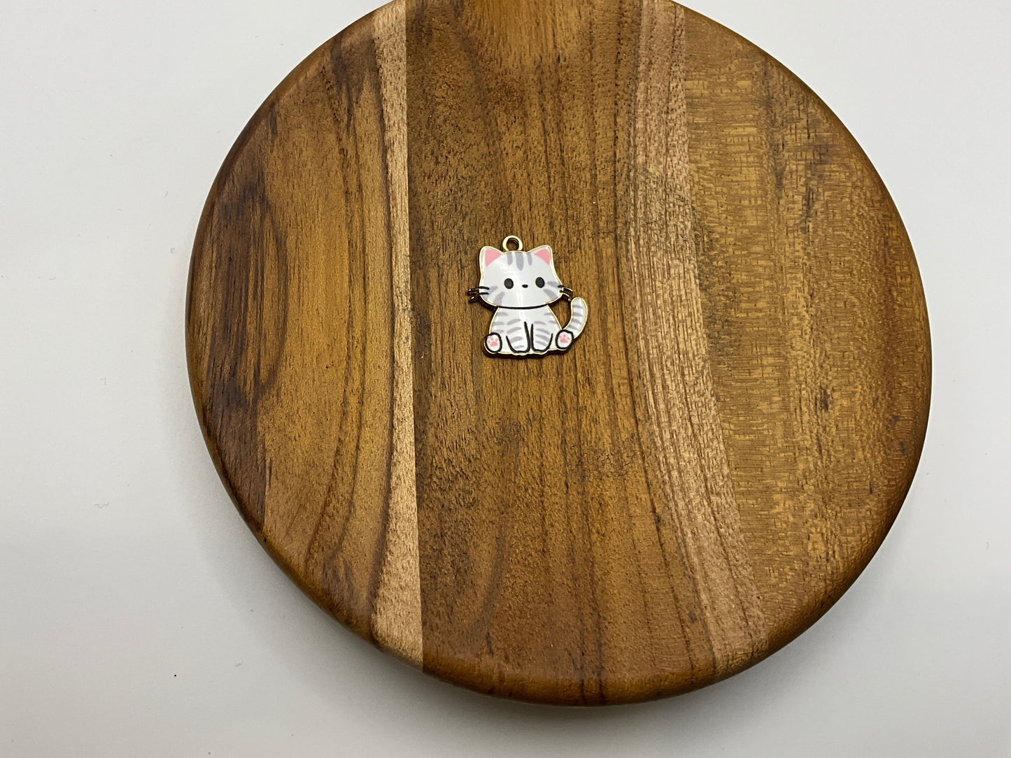 White and grey cat charm