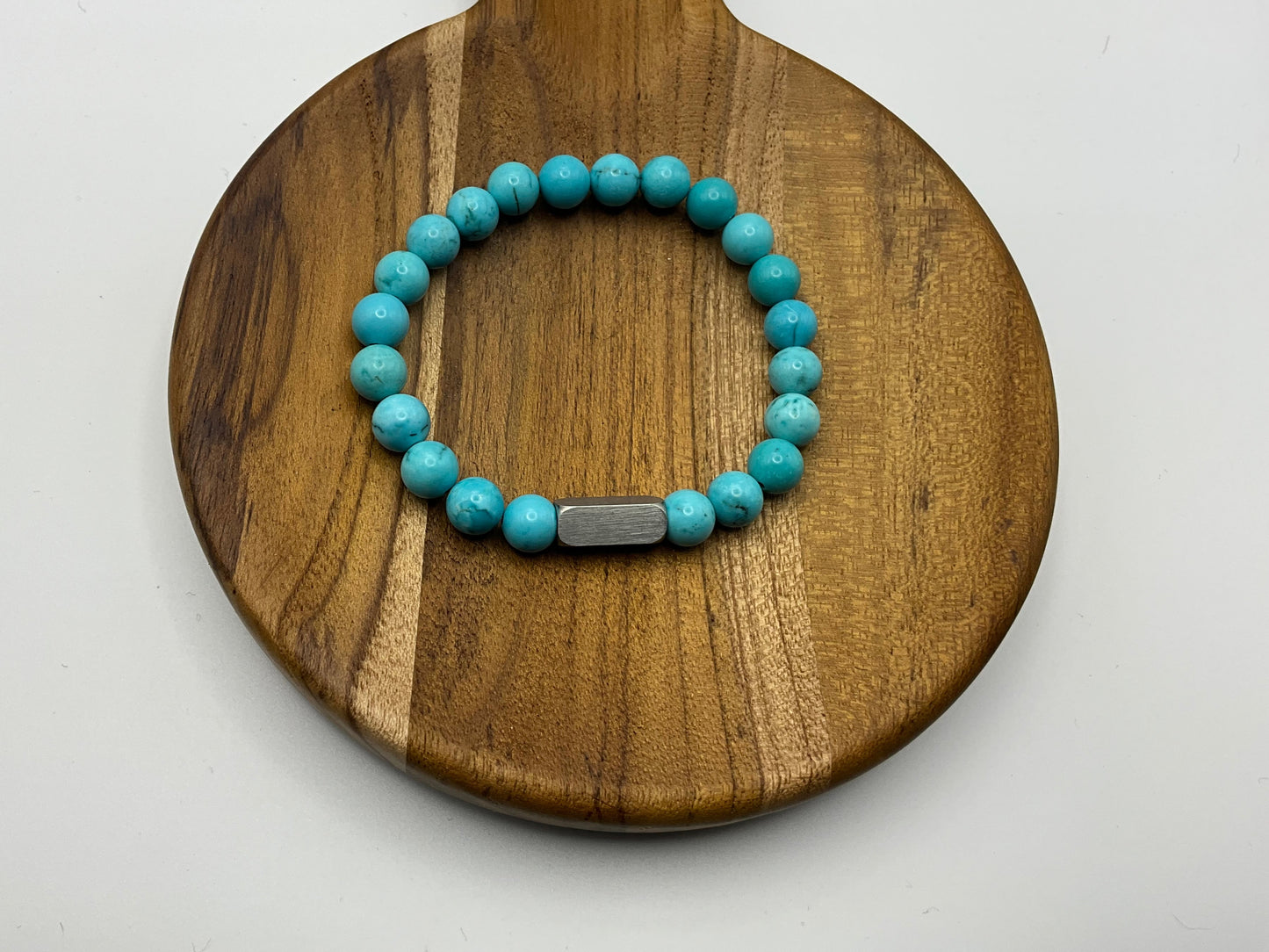 Turquoise beaded stone bracelet