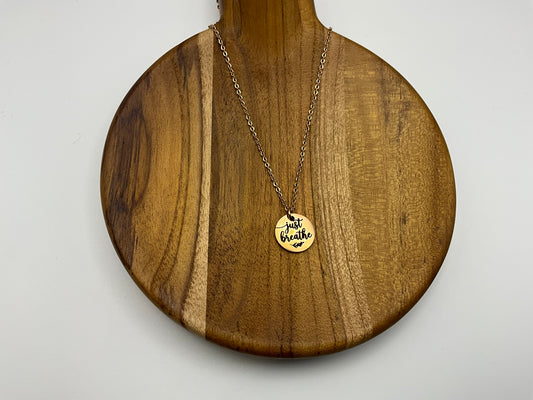 Just breathe small pendant