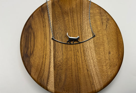 Cat necklace silver