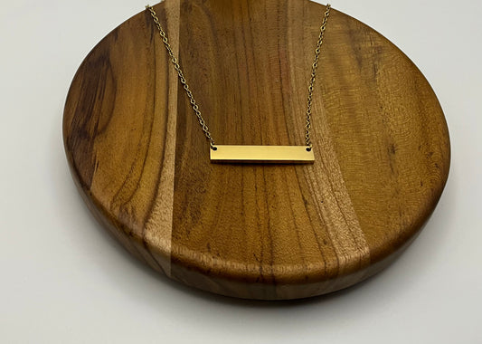 Medium Horizontal Bar Necklace Blank - Gold