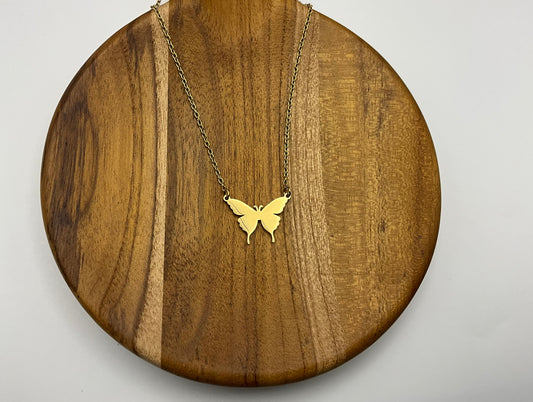 Butterfly necklace gold