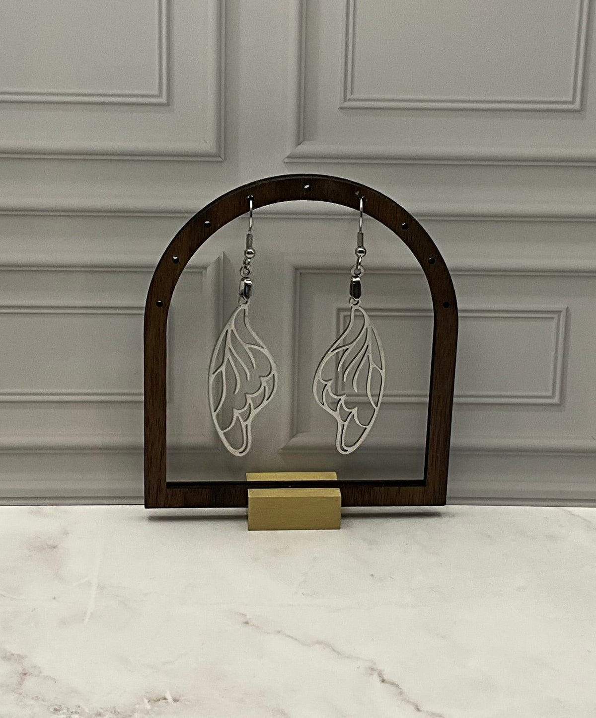 Silver wing earrings