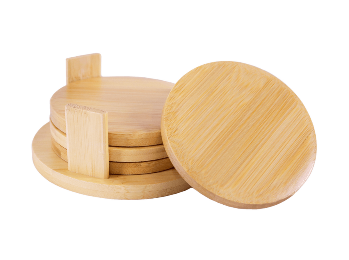Bamboo Coaster Set Round