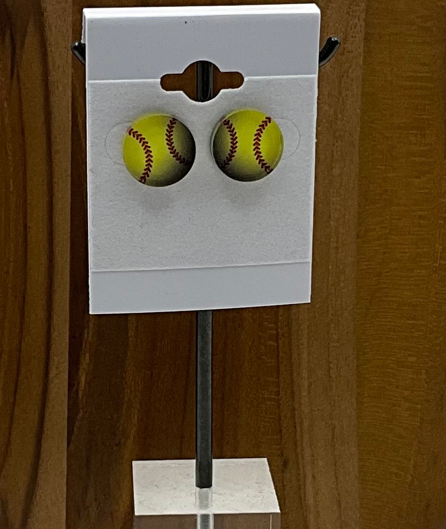 Softball earrings