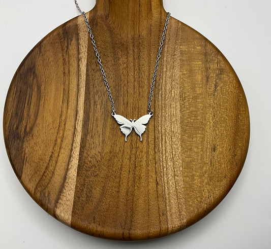 Butterfly necklace silver