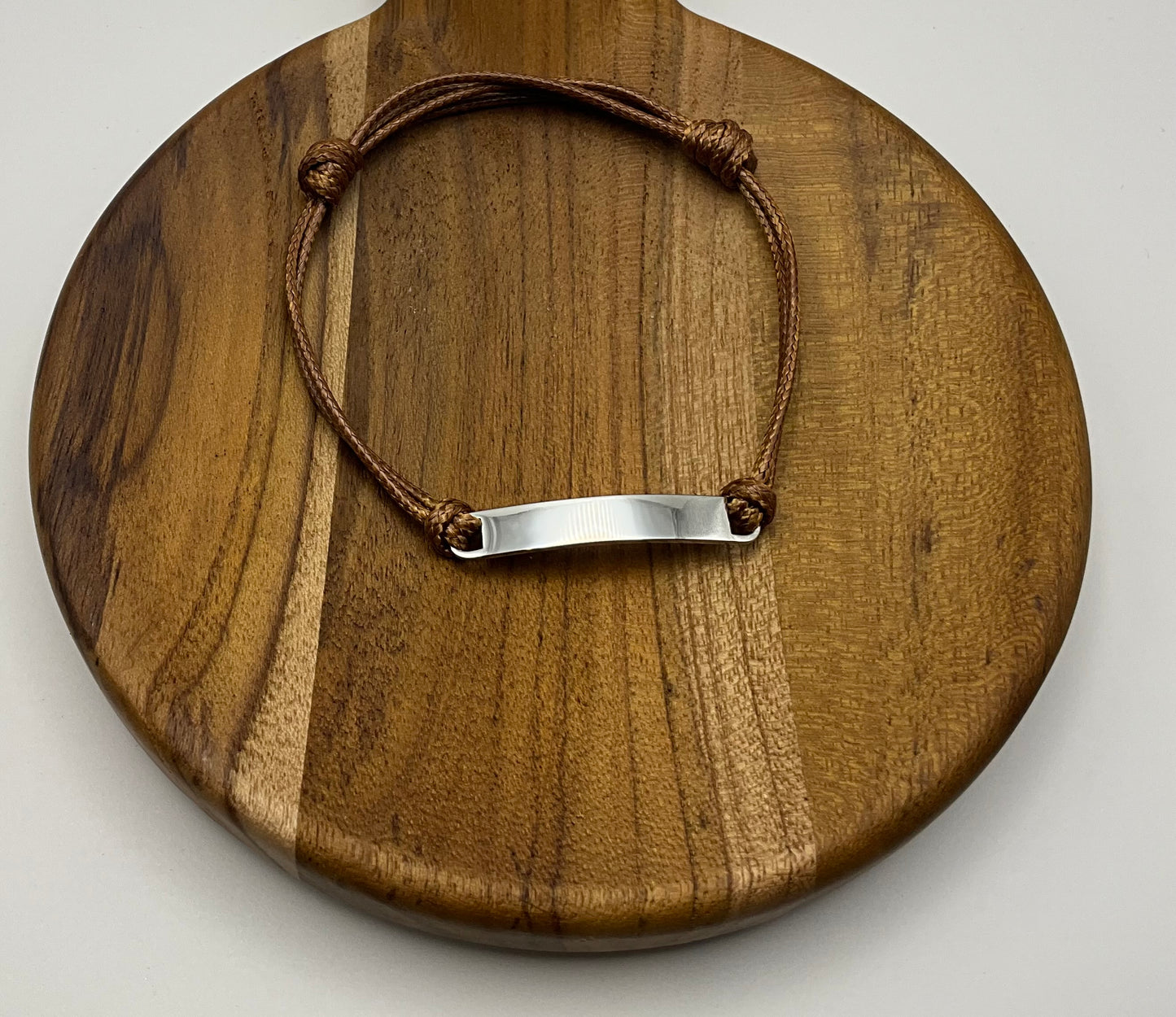Woven Cord Bar Bracelet Blank - Silver