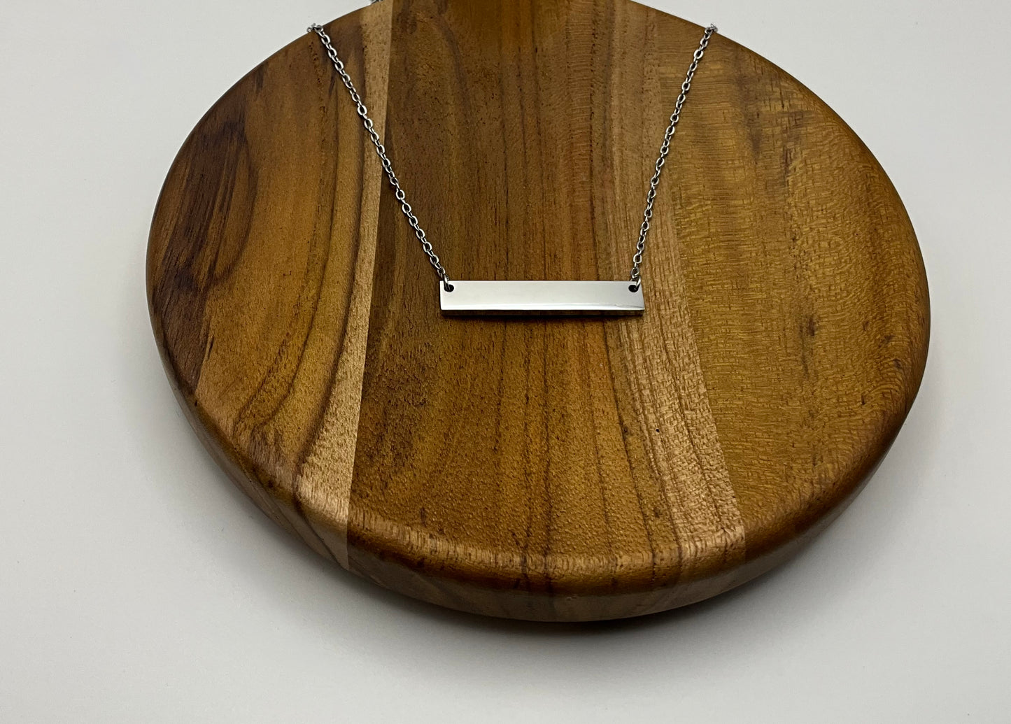 Medium Horizontal Bar Necklace Blank - Silver