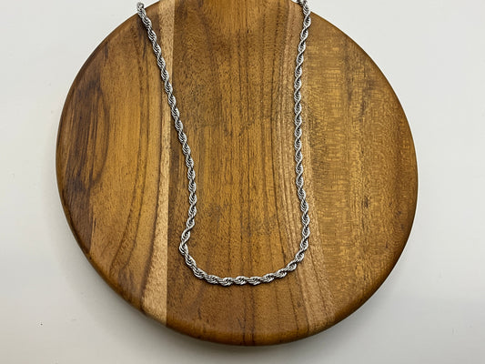 Thin rope chain silver