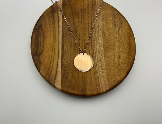 25mm rose gold disk necklace
