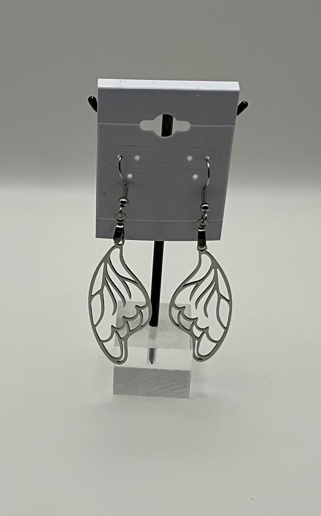 Silver wing earrings