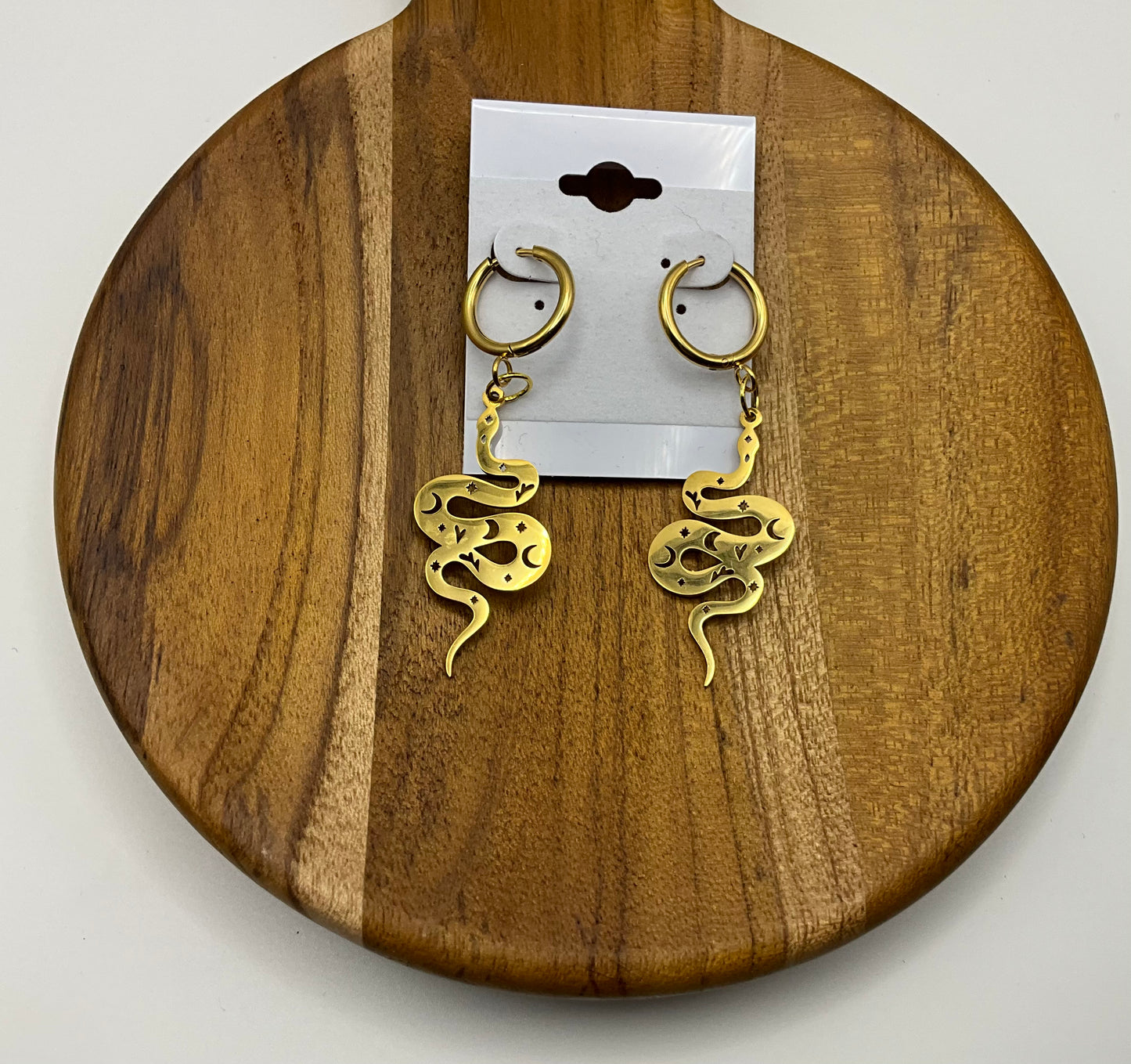 Gold snake earrings