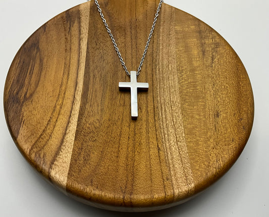 Small Silver Cross Pendant Necklace