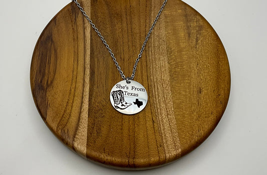 She’s from Texas necklace