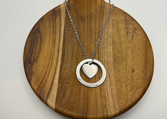 Heart in circle Necklace