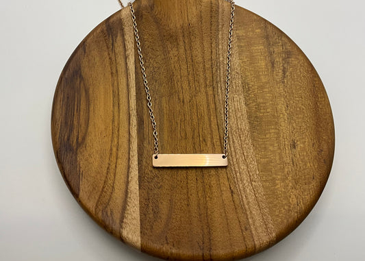 Rose gold horizontal bar necklace