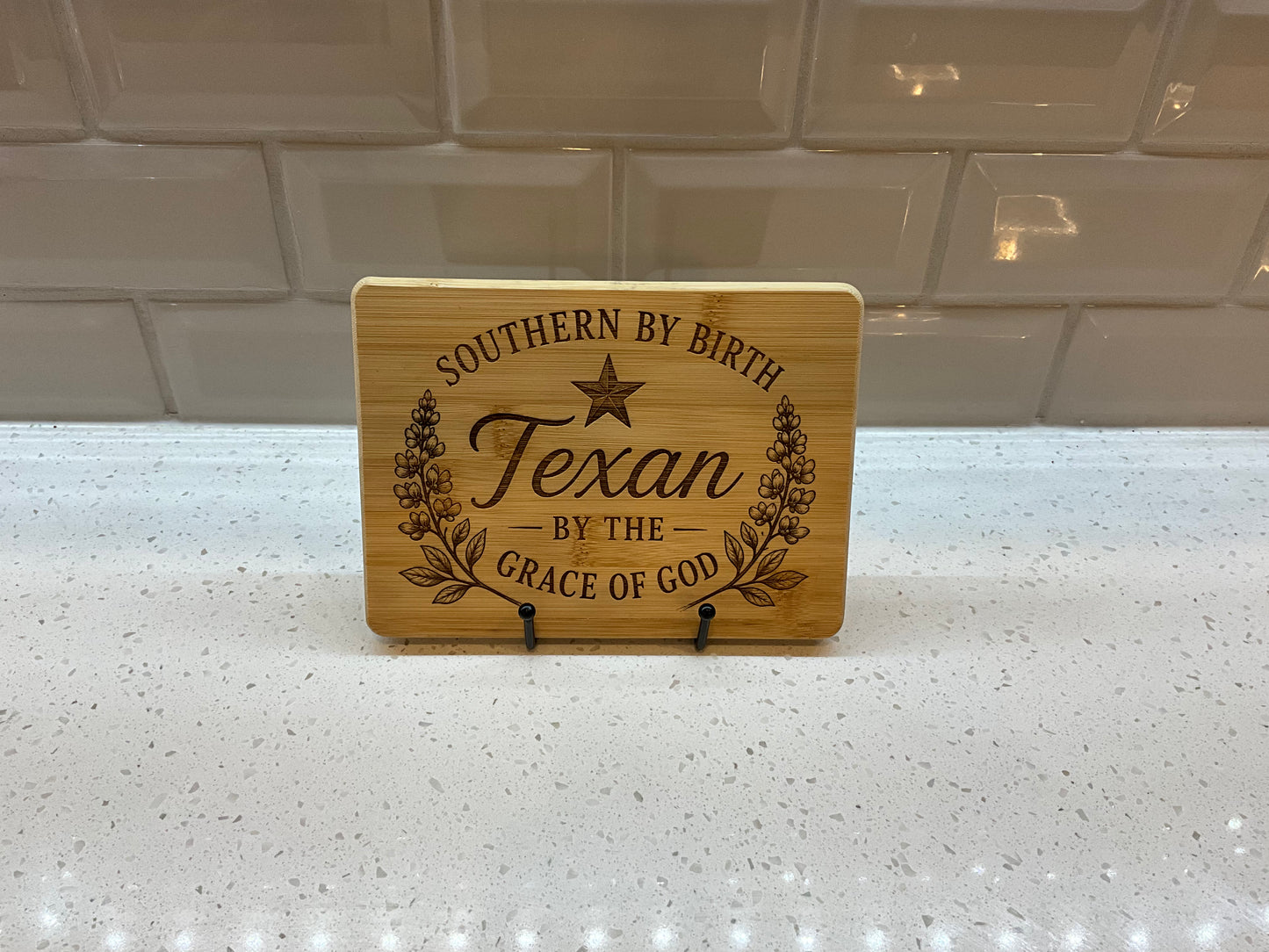 Small Bamboo Cutting Board – Southern by Birth, Texan by the Grace of God