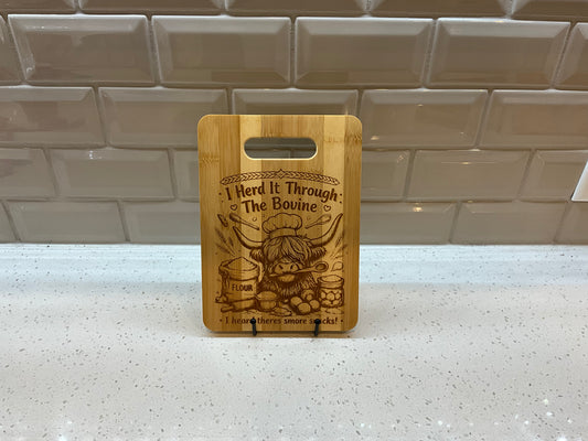 Medium Bamboo Cutting Board – I Herd It Through the Bovine