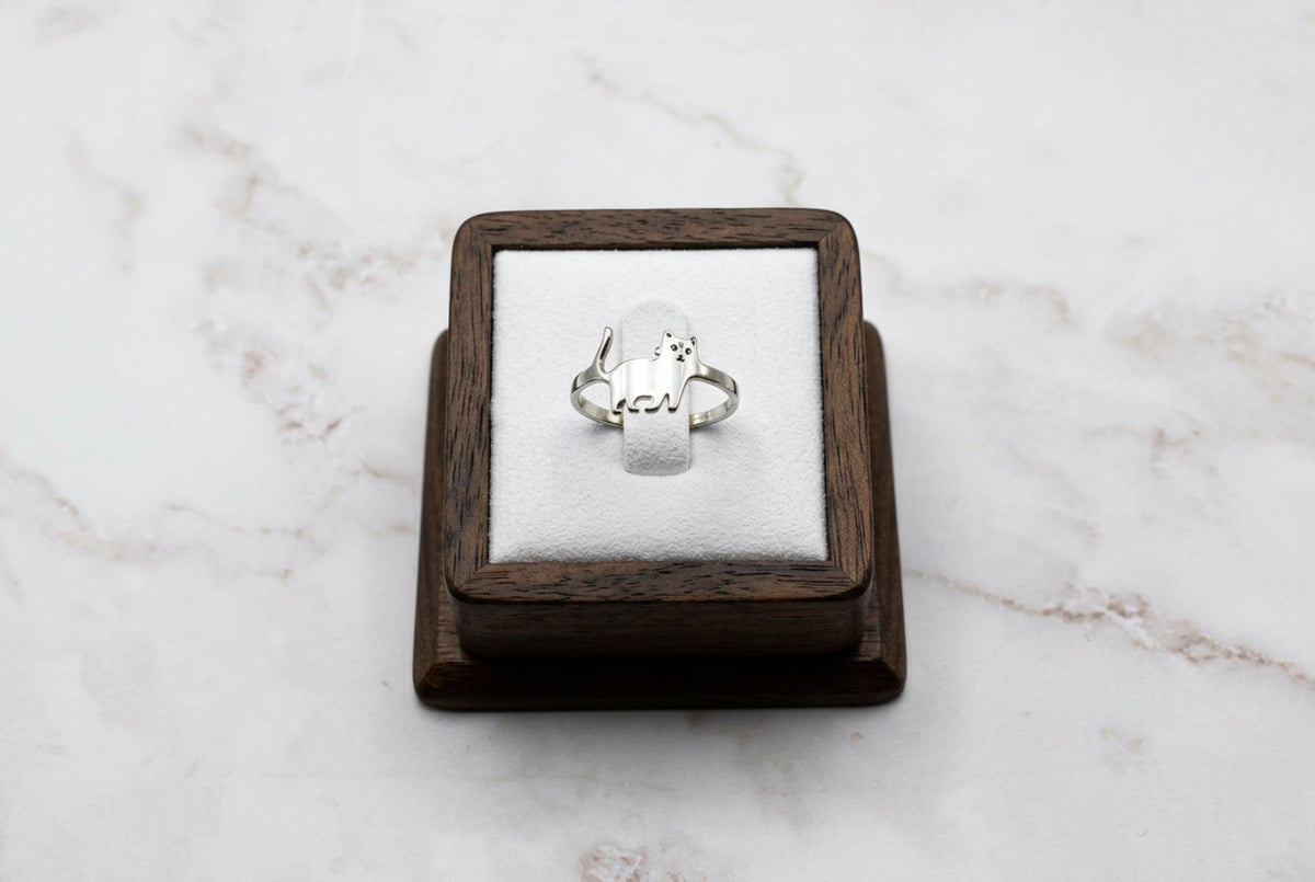 Cat Ring Adjustable Silver