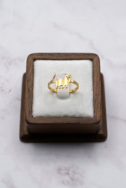 Cat Ring Adjustable Gold