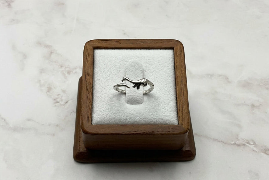 Silver Dinosaur Adjustable Ring