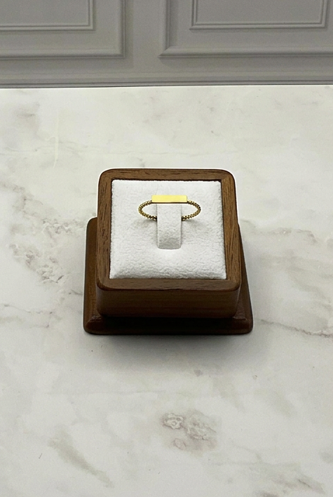 Gold Bar Twisted Rope Adjustable Ring