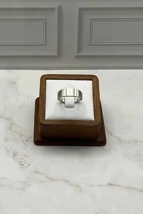 Wide Band Dome Ring Adjustable Silver